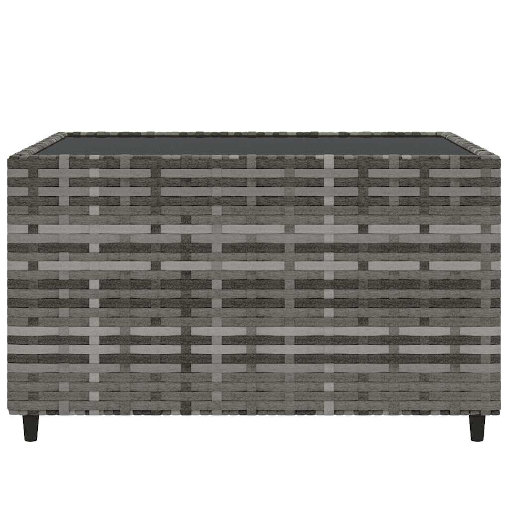 4-tlg. Garten-Lounge-Set mit Kissen Grau Poly Rattan