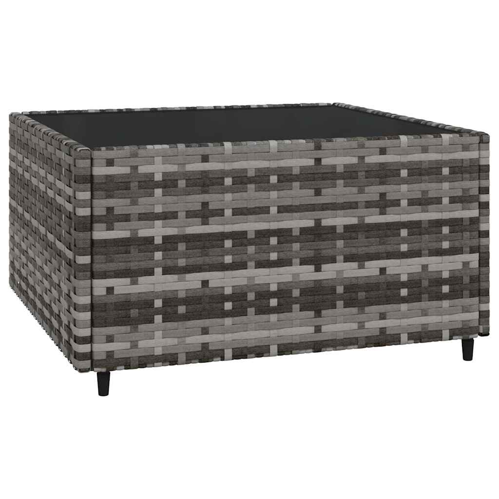 4-piece garden lounge set with cushions gray poly rattan