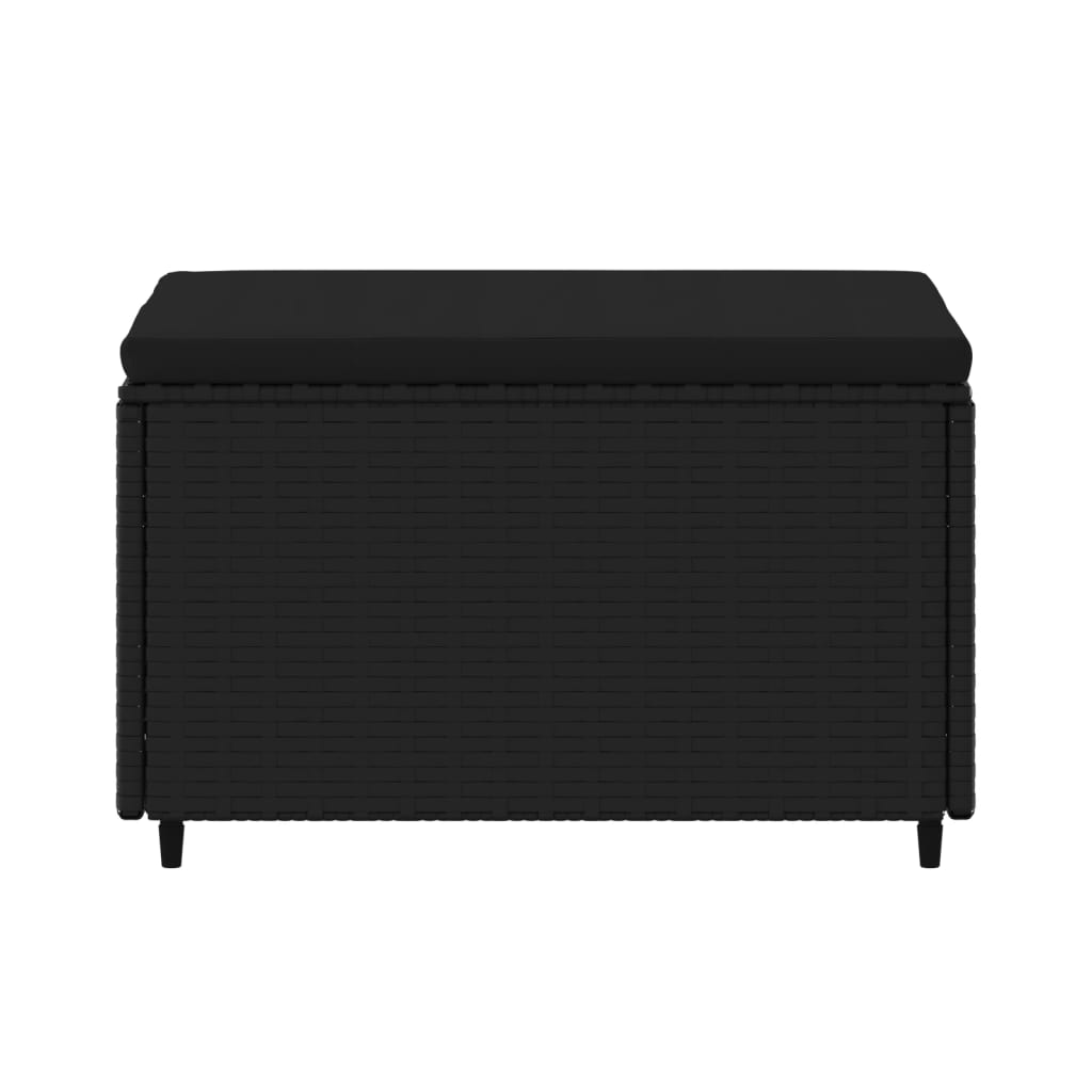 Gartenhocker mit Kissen 2 Stk. Schwarz Poly Rattan