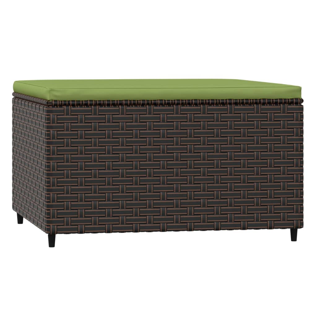 Gartenhocker mit Kissen 2 Stk. Braun Poly Rattan