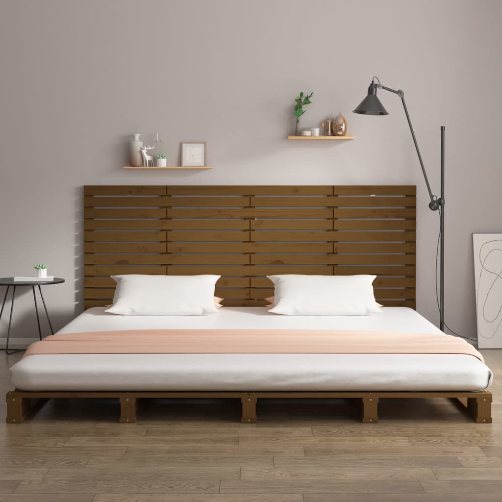Wand-Kopfteil Honigbraun 156x3x91,5 cm Massivholz Kiefer