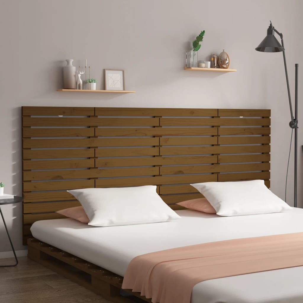 Wand-Kopfteil Honigbraun 156x3x91,5 cm Massivholz Kiefer