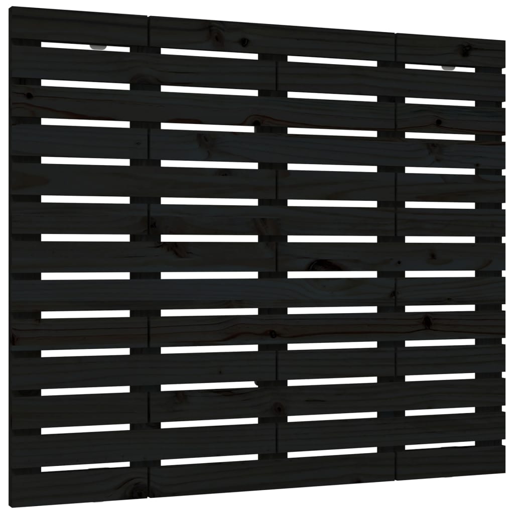 Wand-Kopfteil Schwarz 81x3x91,5 cm Massivholz Kiefer