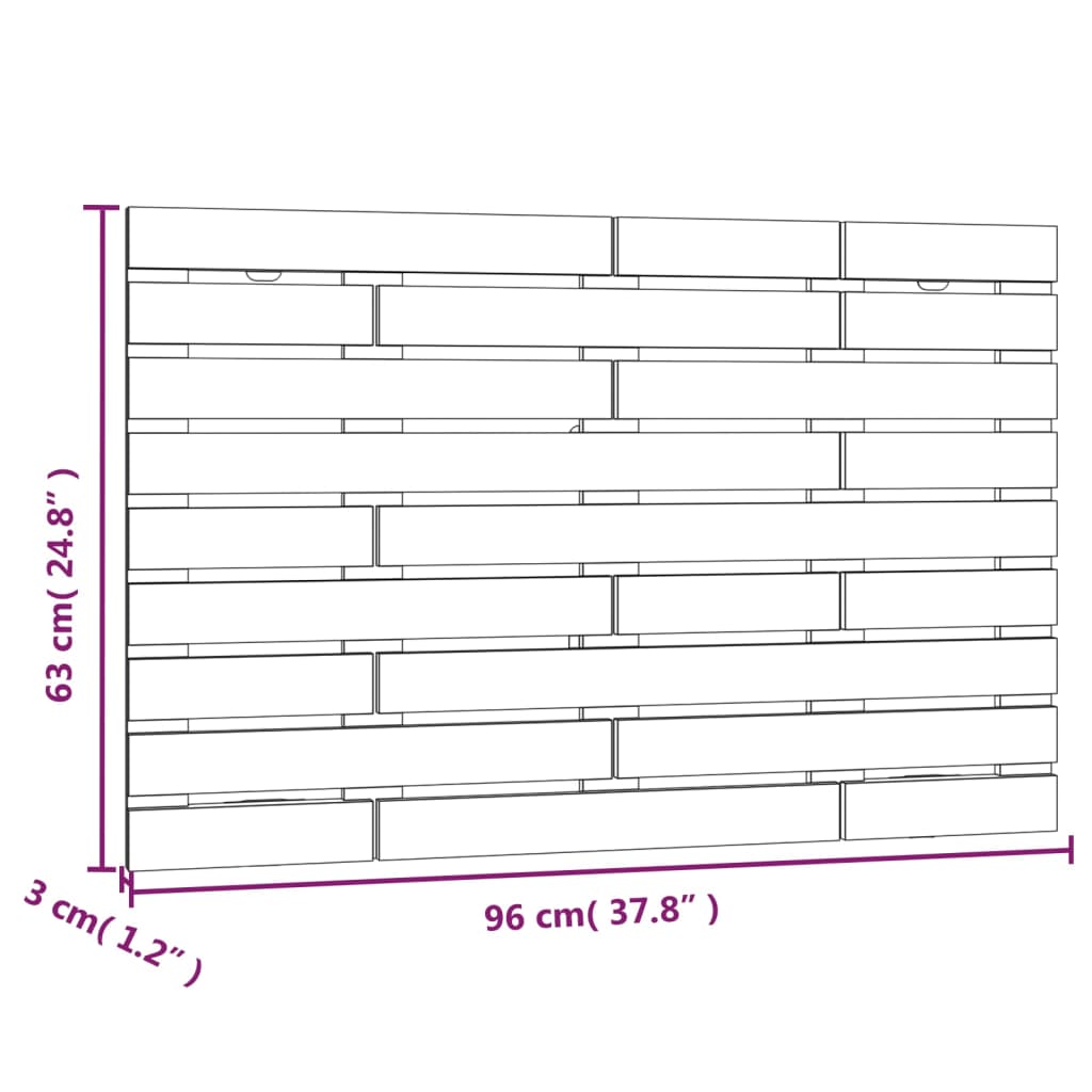 Wall Headboard White 96x3x63 cm Solid Pine