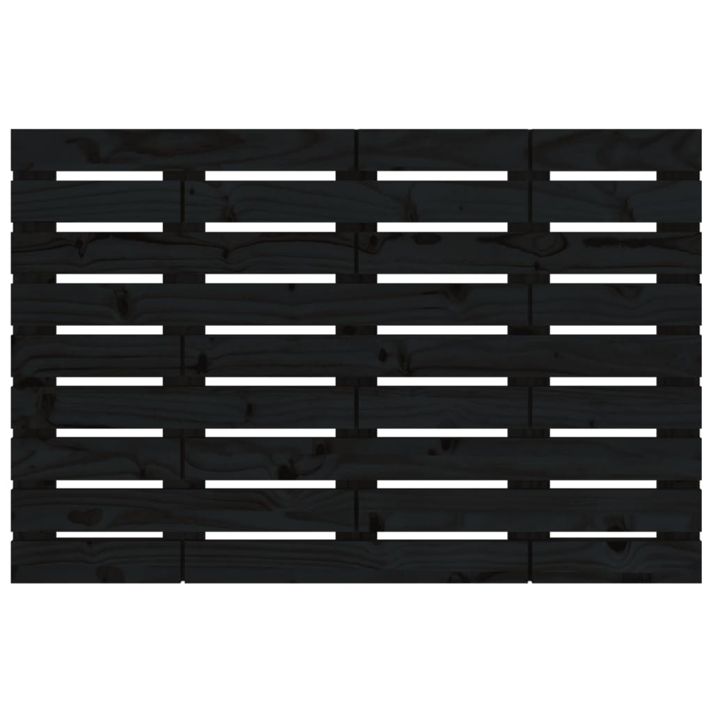 Wand-Kopfteil Schwarz 96x3x63 cm Massivholz Kiefer