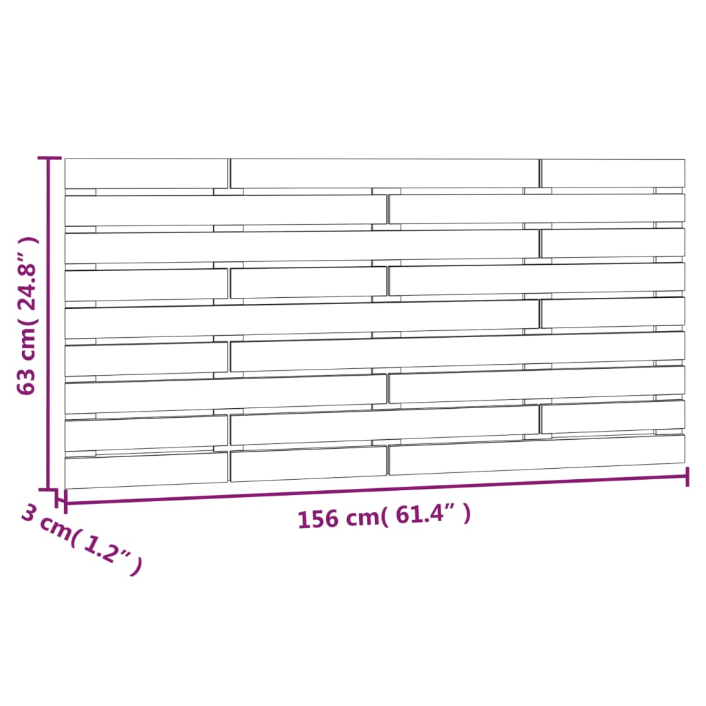 Wall Headboard Grey 156x3x63 cm Solid Pine