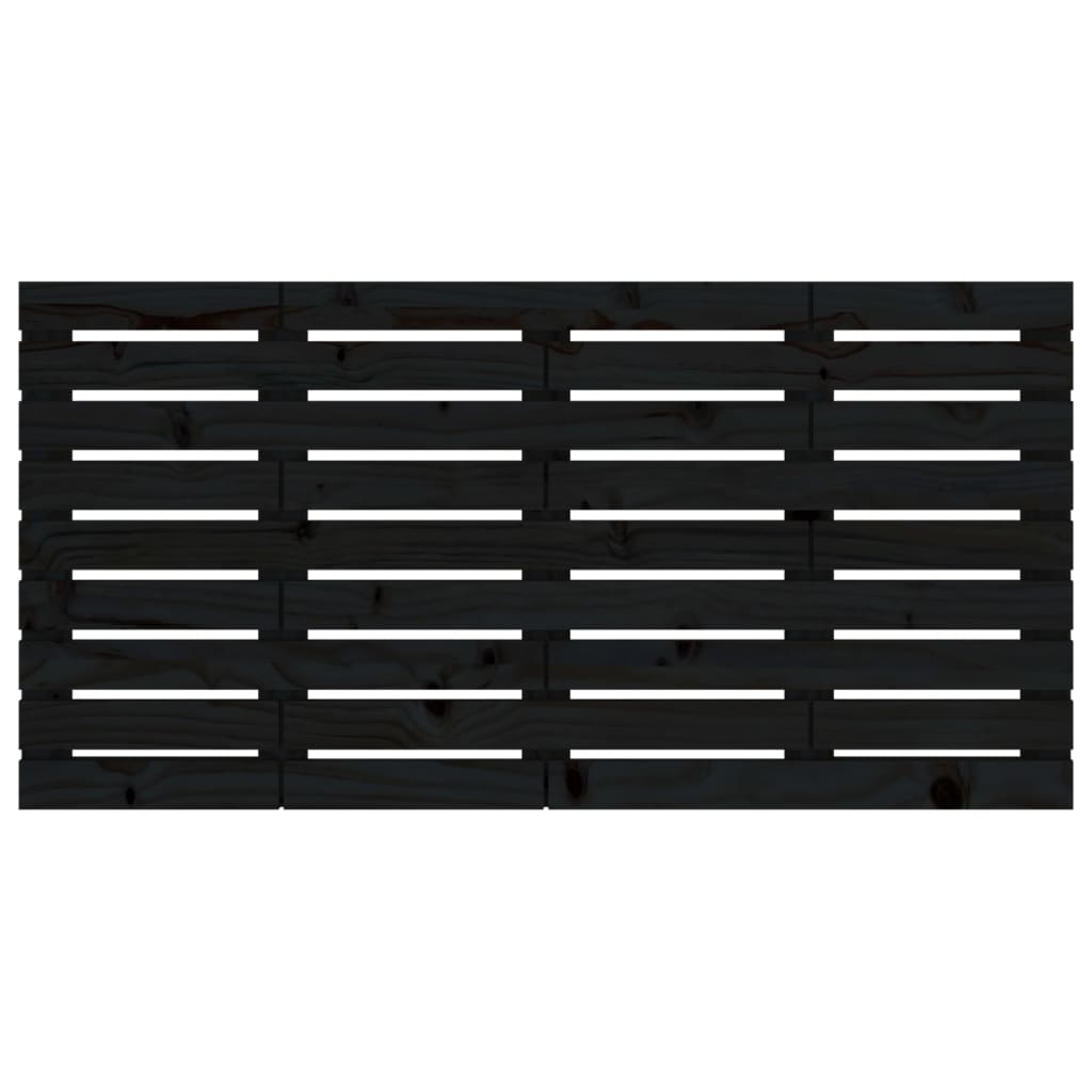 Wand-Kopfteil Schwarz 156x3x63 cm Massivholz Kiefer