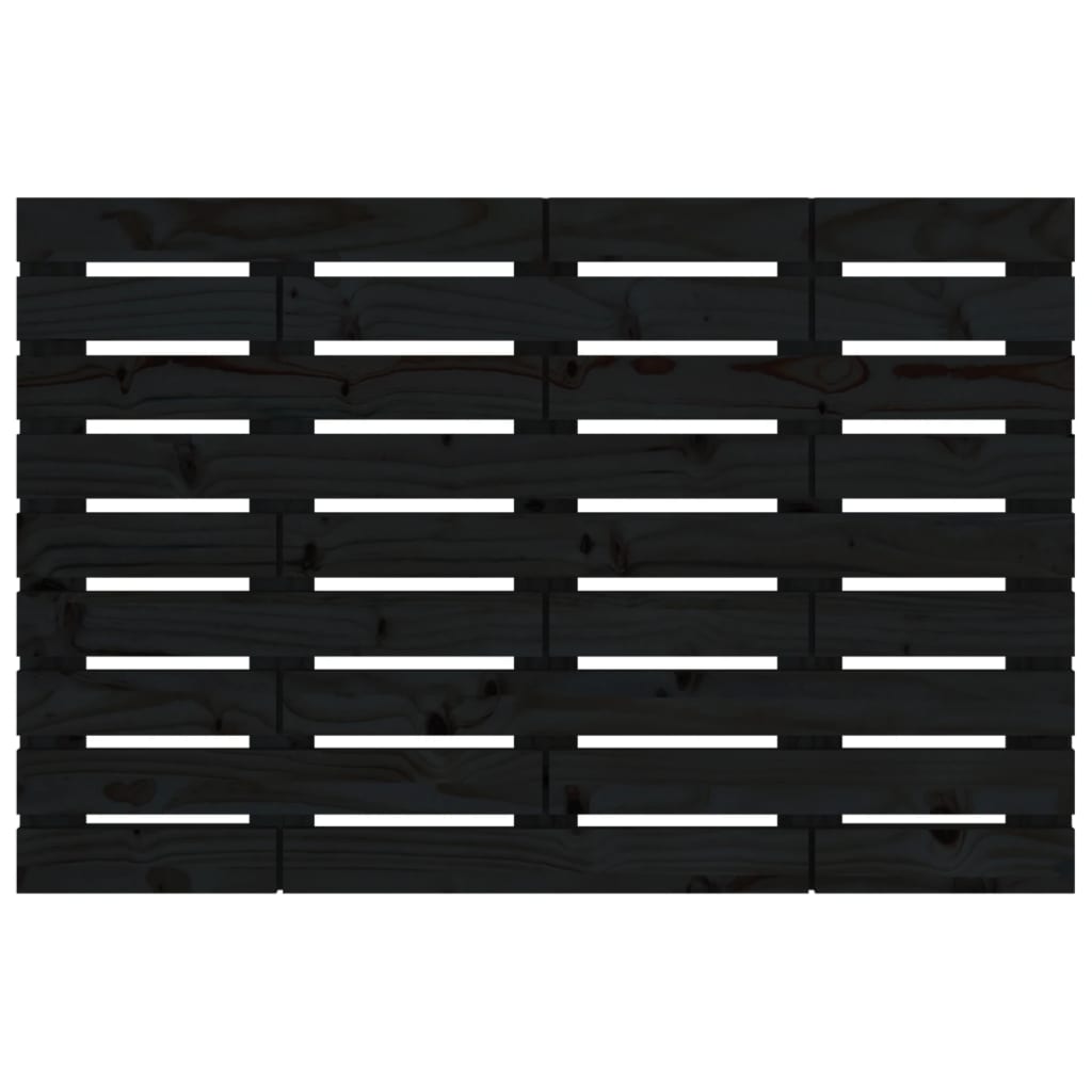 Wall Headboard Black 81x3x63 cm Solid Pine