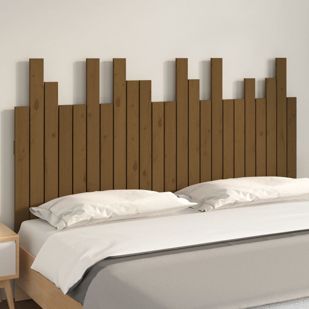 Wall headboard honey brown 146.5x3x80 cm solid pine
