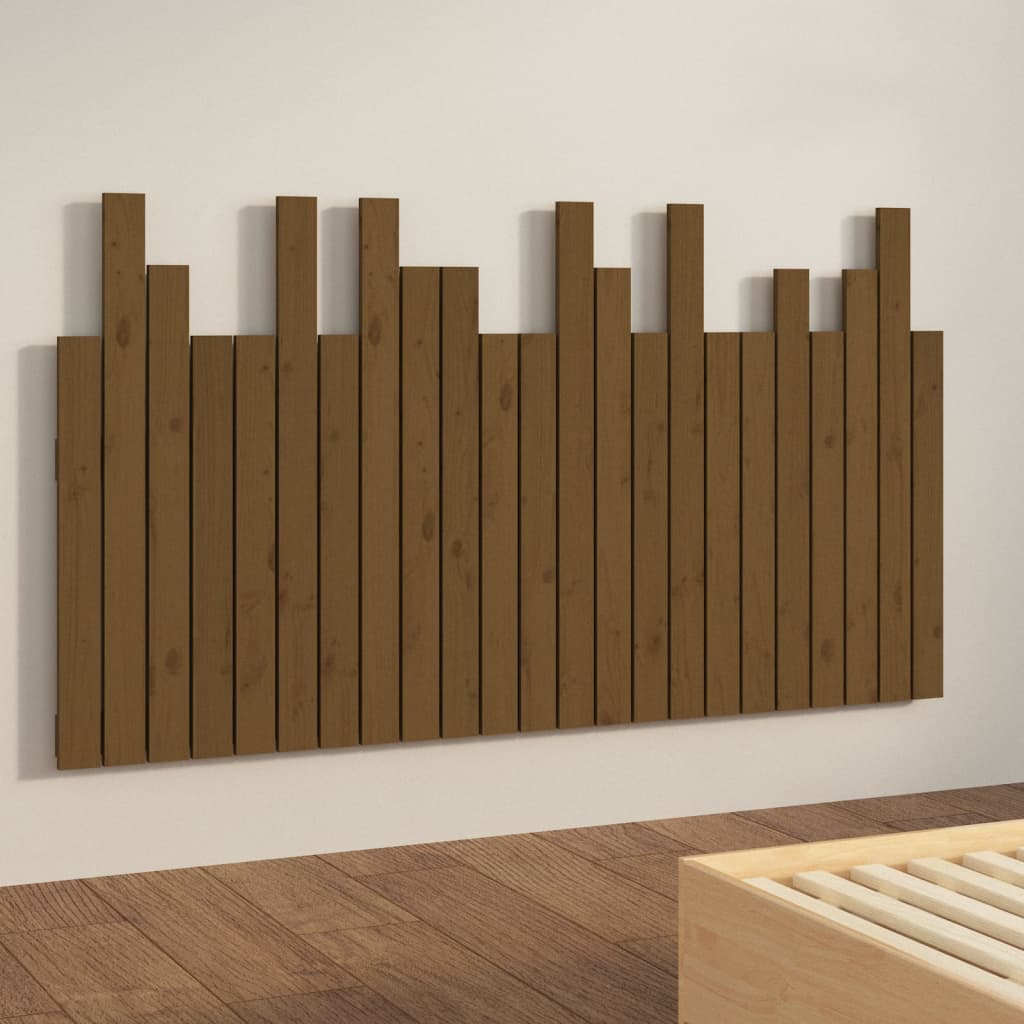 Wall headboard honey brown 146.5x3x80 cm solid pine