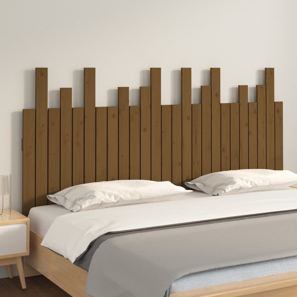 Wall headboard honey brown 159.5x3x80 cm solid pine