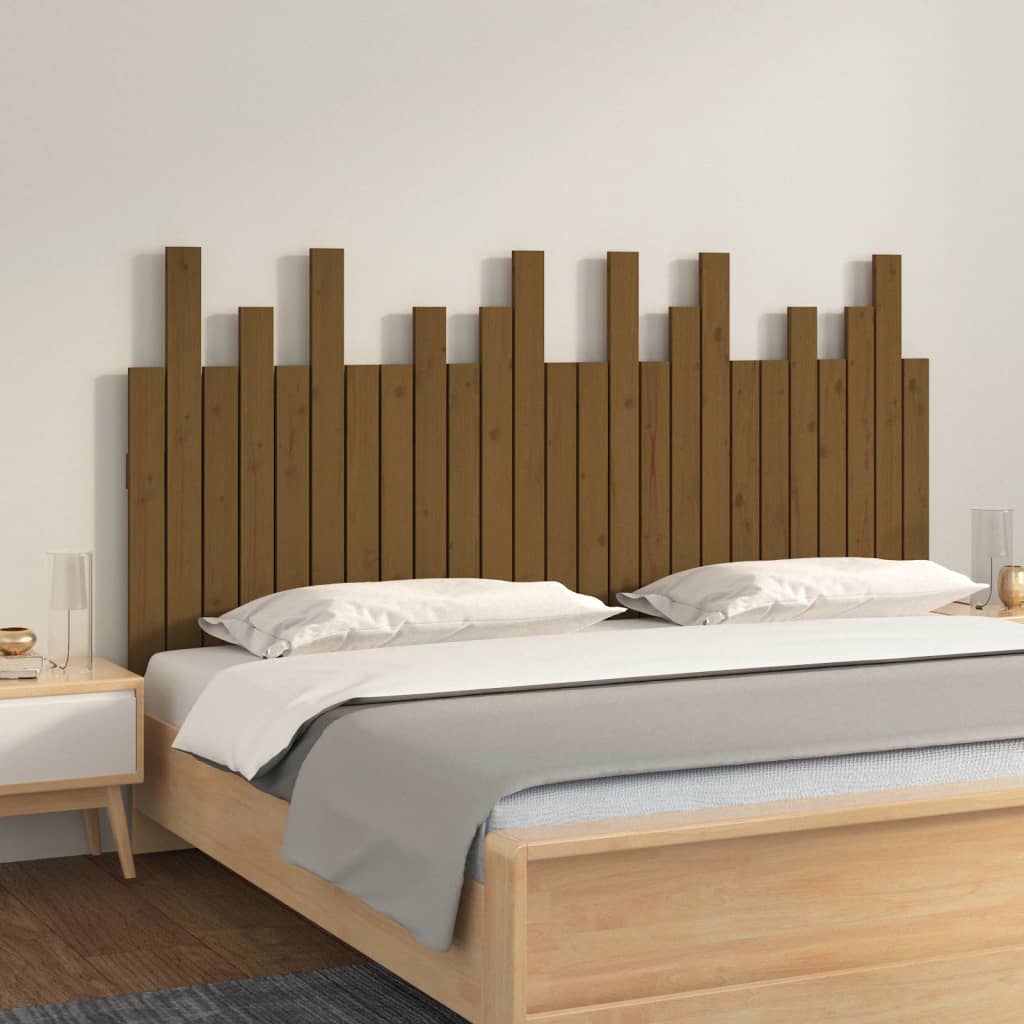 Wand-Kopfteil Honigbraun 159,5x3x80 cm Massivholz Kiefer