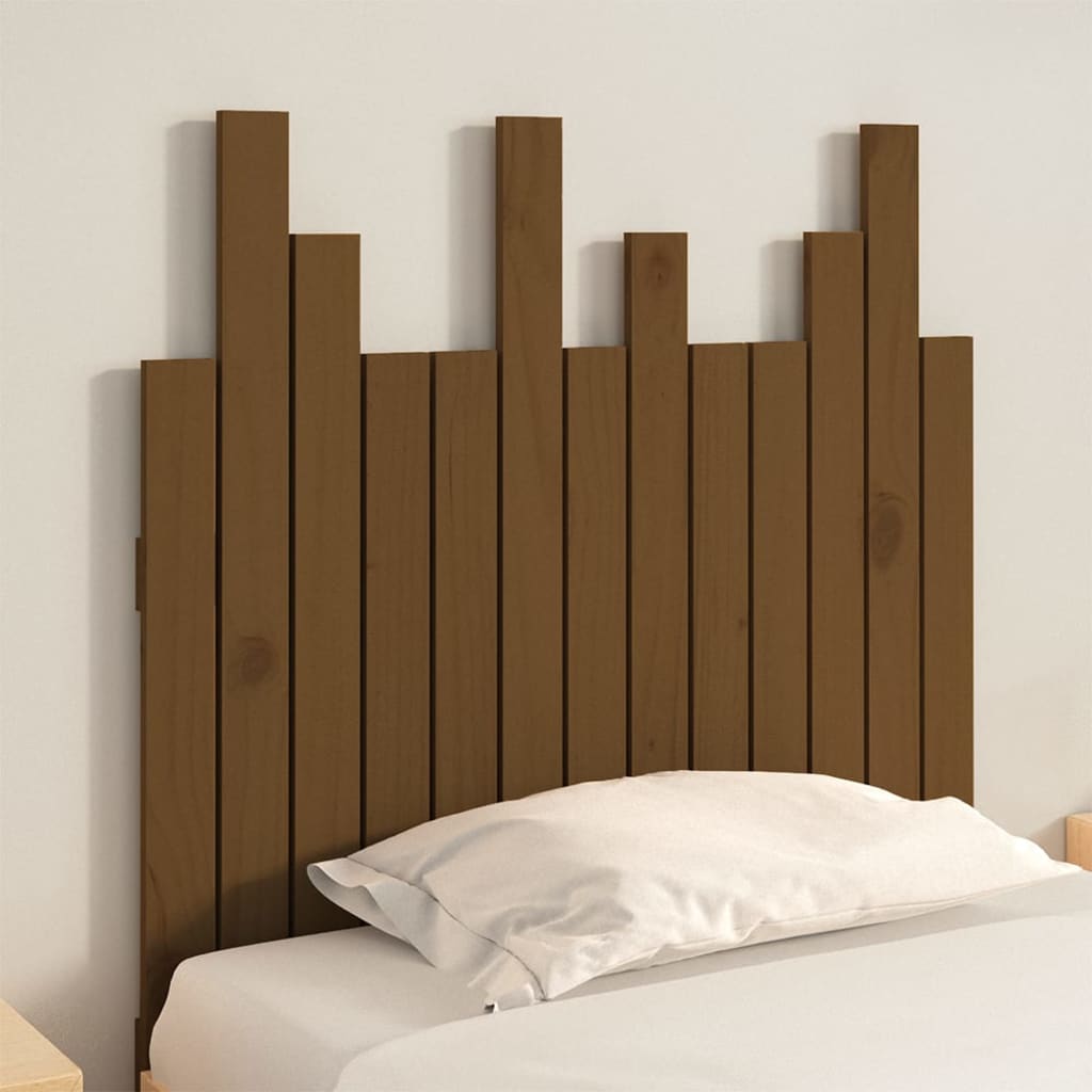 Wall headboard honey brown 82.5x3x80 cm solid pine