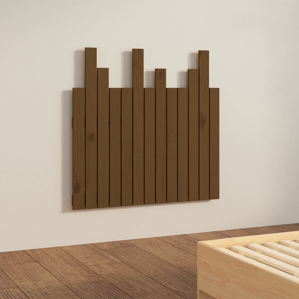 Wall headboard honey brown 82.5x3x80 cm solid pine