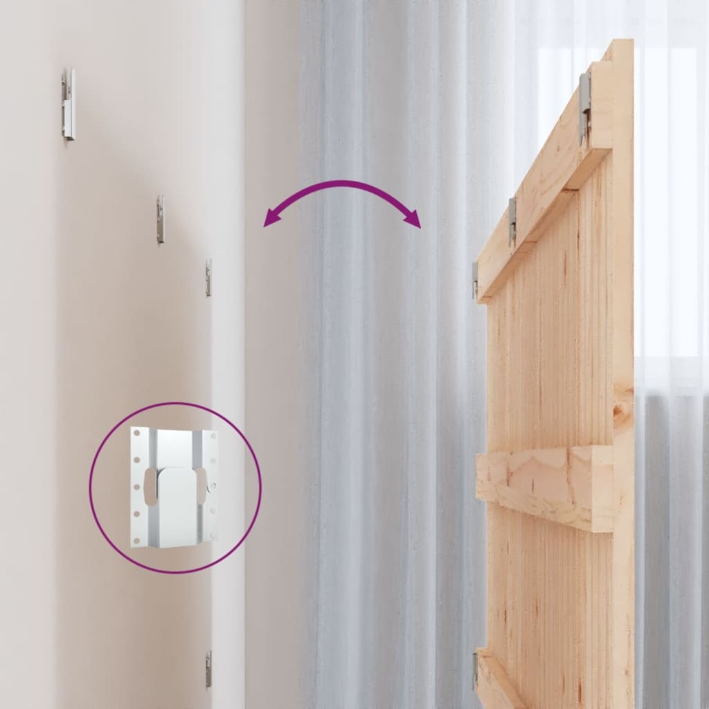 Wall headboard 204x3x60 cm solid pine