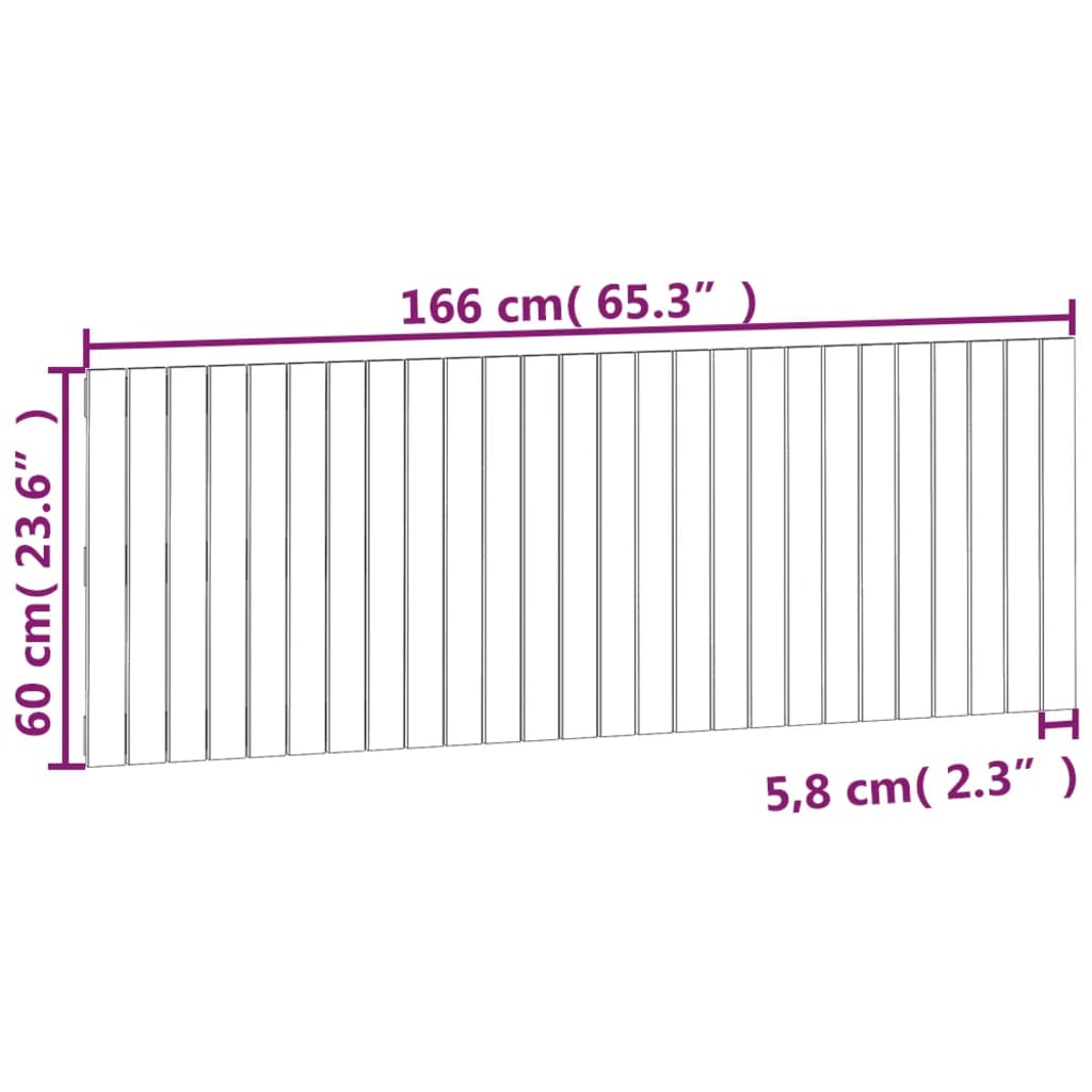 Wall headboard 166x3x60 cm solid pine