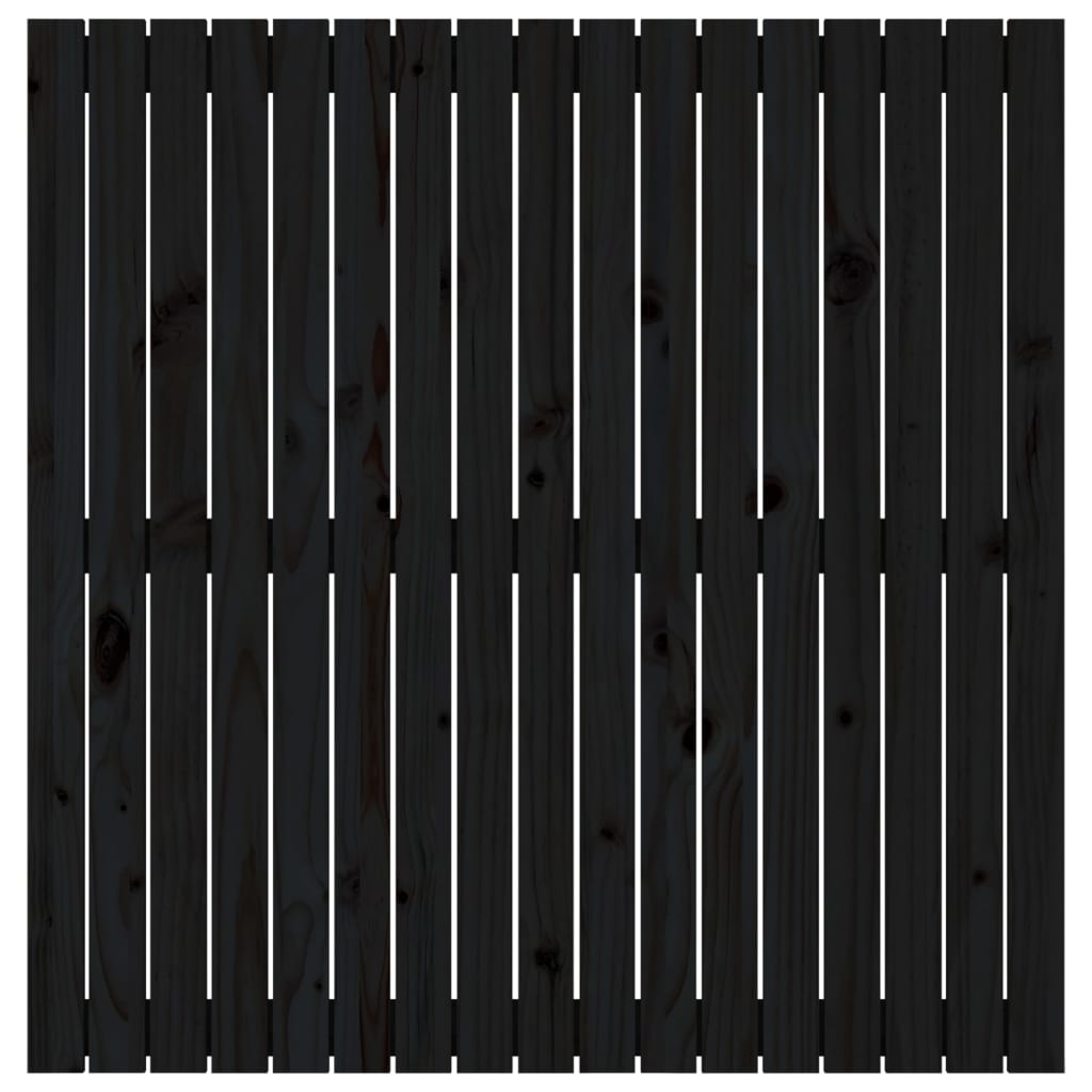 Wand-Kopfteil Schwarz 108x3x110 cm Massivholz Kiefer