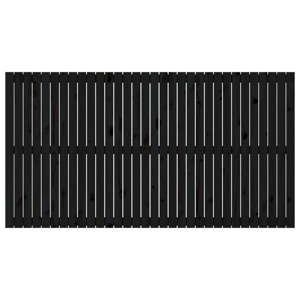 Wand-Kopfteil Schwarz 204x3x110 cm Massivholz Kiefer