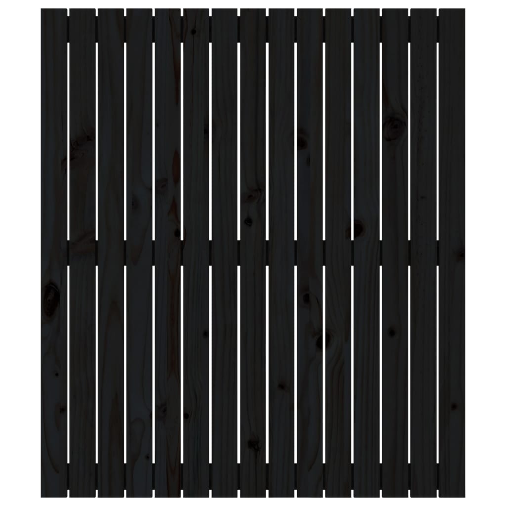 Wand-Kopfteil Schwarz 95,5x3x110 cm Massivholz Kiefer