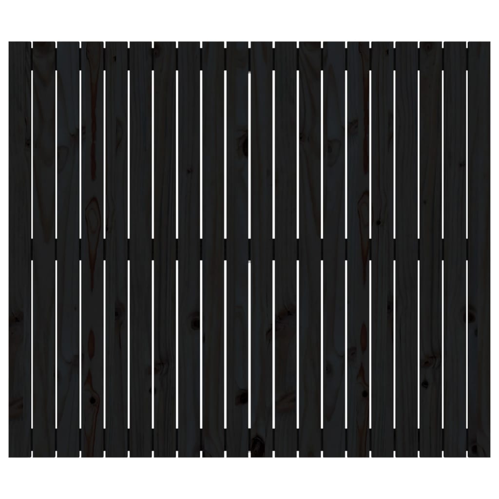 Wall Headboard Black 127.5x3x110 cm Solid Pine