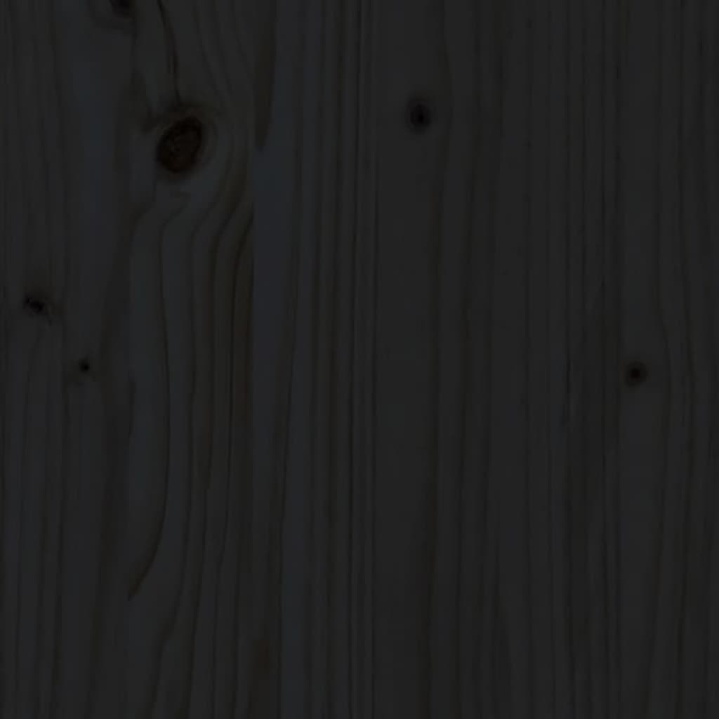 Wall Headboard Black 127.5x3x110 cm Solid Pine