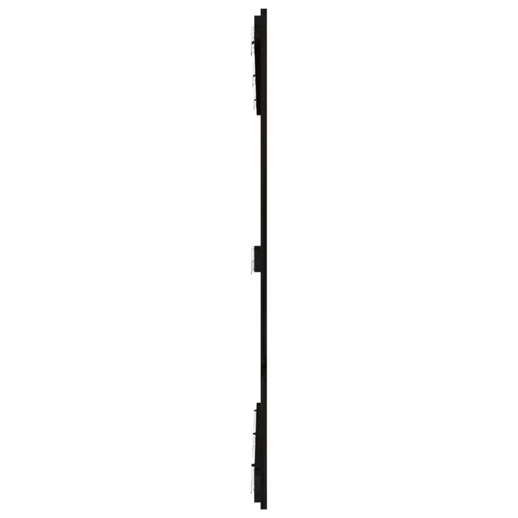 Wall Headboard Black 146.5x3x110 cm Solid Pine