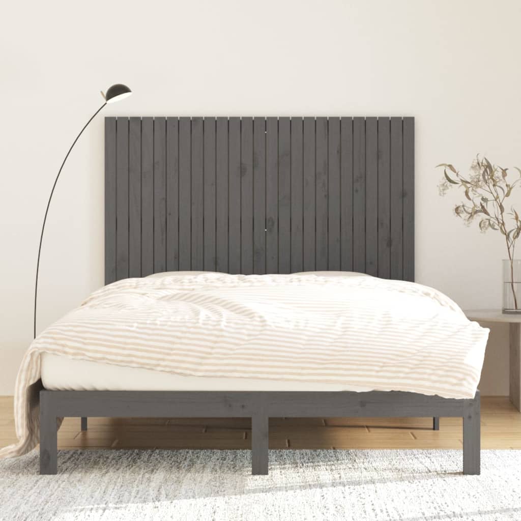 Wall Headboard Grey 159.5x3x110 cm Solid Pine