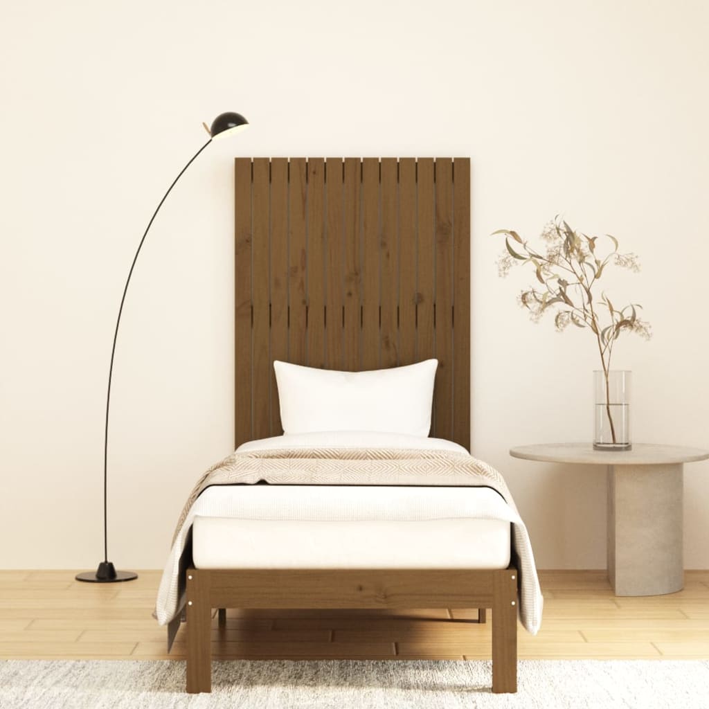Wall headboard honey brown 82.5x3x110 cm solid pine