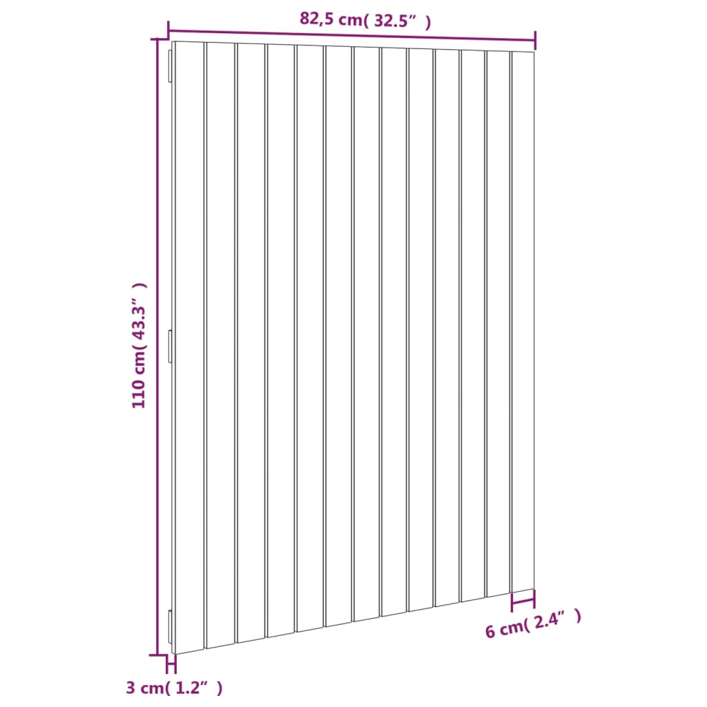 Wall headboard honey brown 82.5x3x110 cm solid pine