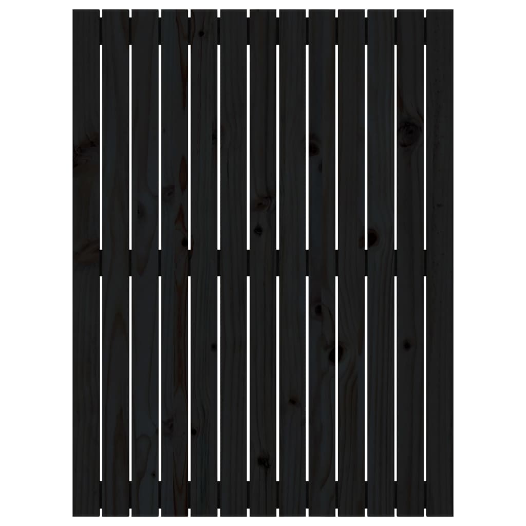 Wand-Kopfteil Schwarz 82,5x3x110 cm Massivholz Kiefer