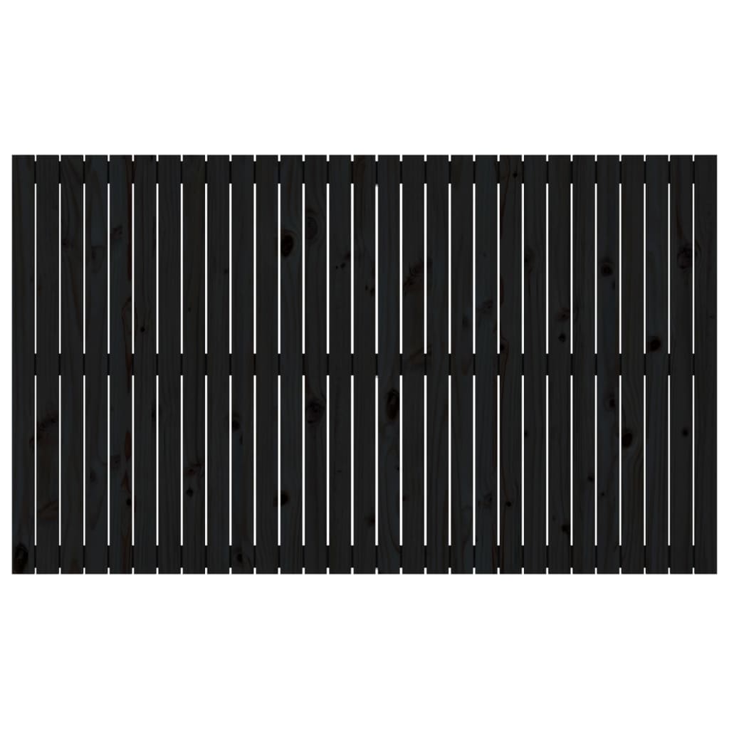 Wand-Kopfteil Schwarz 185x3x110 cm Massivholz Kiefer