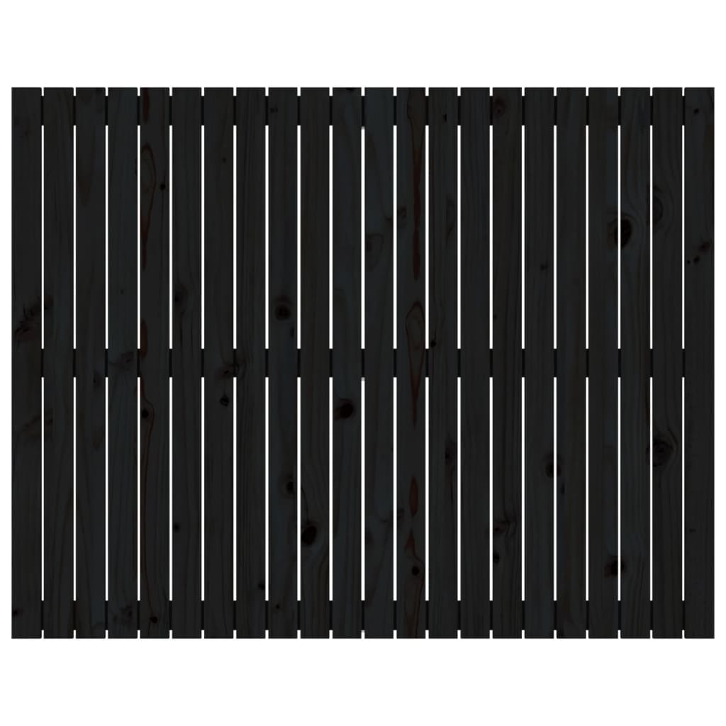 Wand-Kopfteil Schwarz 140x3x110 cm Massivholz Kiefer