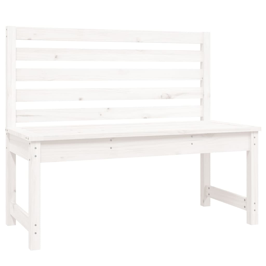 Garden Bench White 109 cm Solid Pine