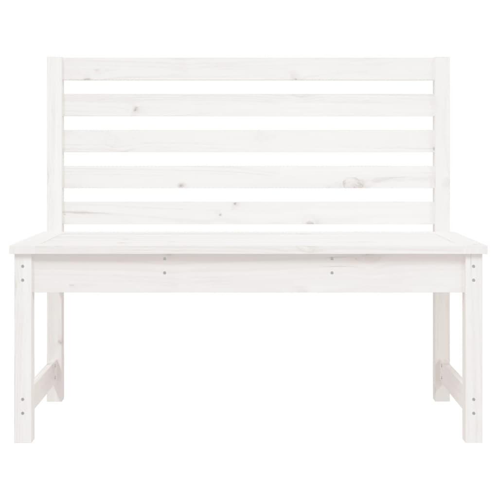 Gartenbank Weiß 109 cm Massivholz Kiefer