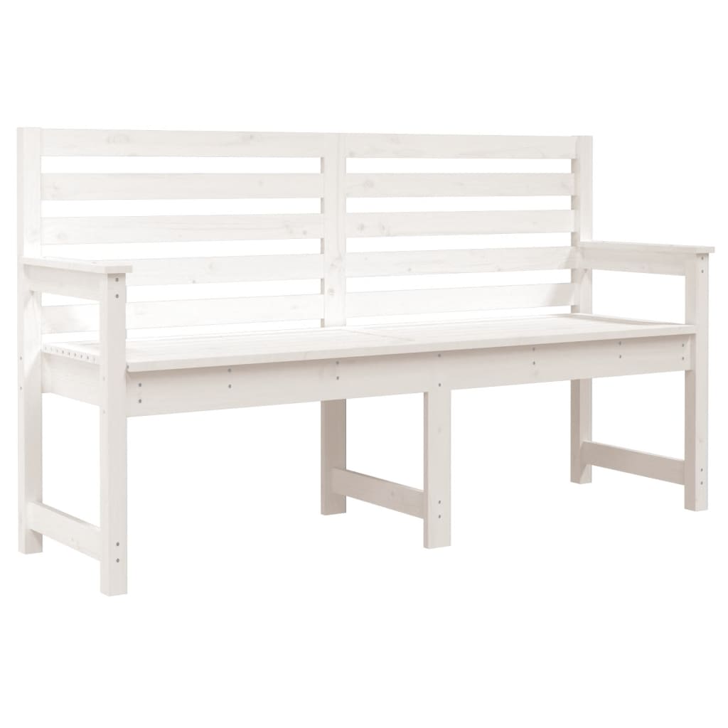 Garden Bench White 159.5x48x91.5 cm Solid Pine