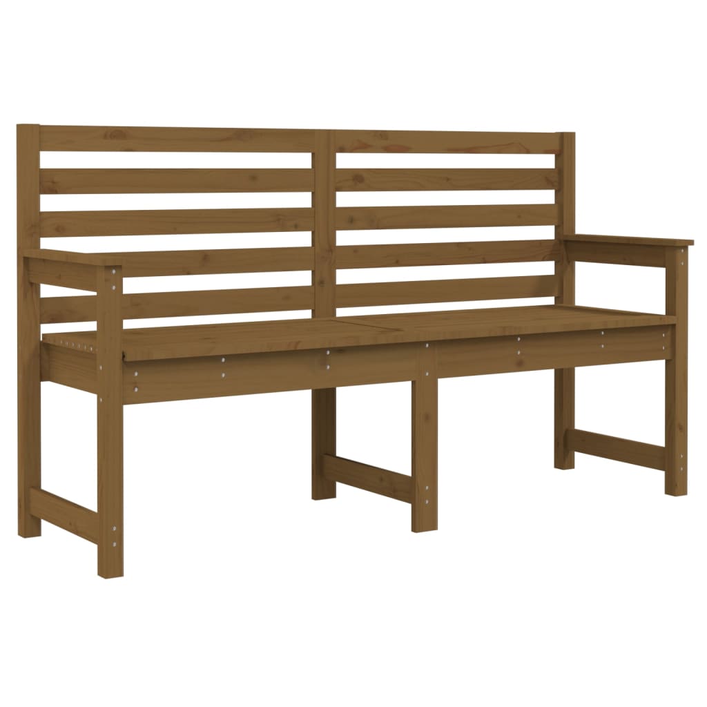 Garden bench honey brown 159.5x48x91.5 cm solid pine wood