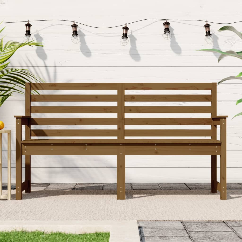 Garden bench honey brown 159.5x48x91.5 cm solid pine wood