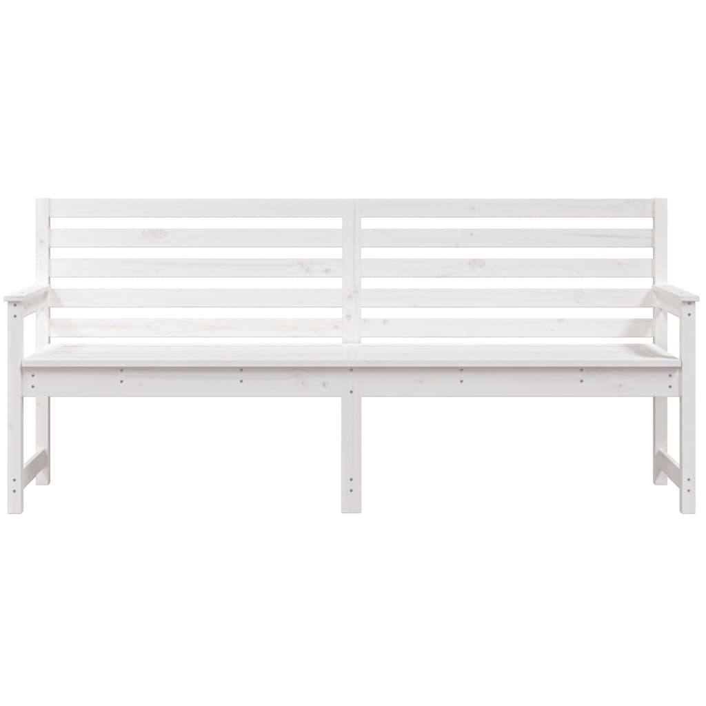 Garden Bench White 203.5x48x91.5 cm Solid Pine