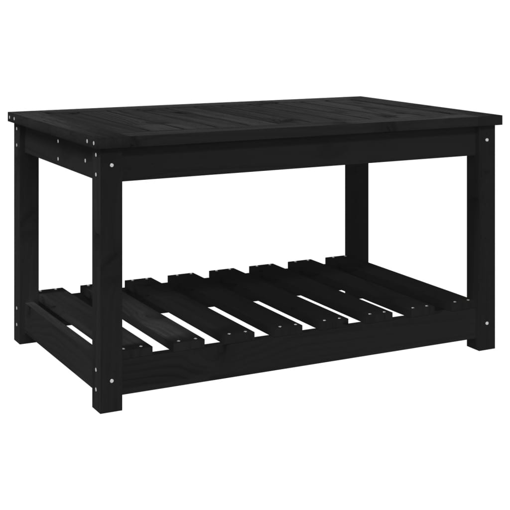 Garden Table Black 82.5x50.5x45 cm Solid Pine