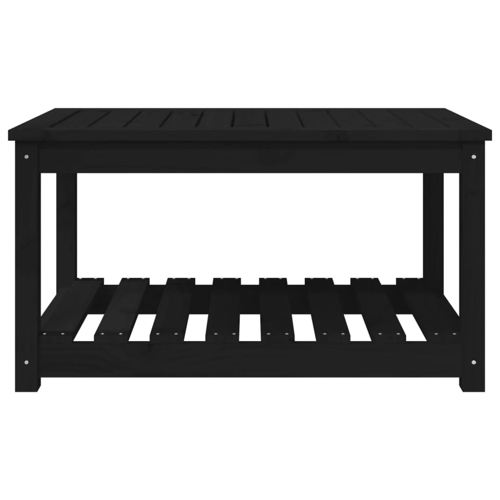 Garden Table Black 82.5x50.5x45 cm Solid Pine