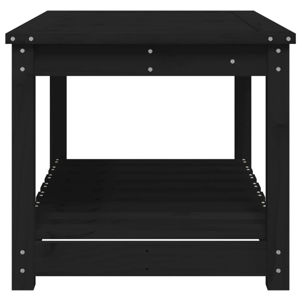 Garden Table Black 82.5x50.5x45 cm Solid Pine