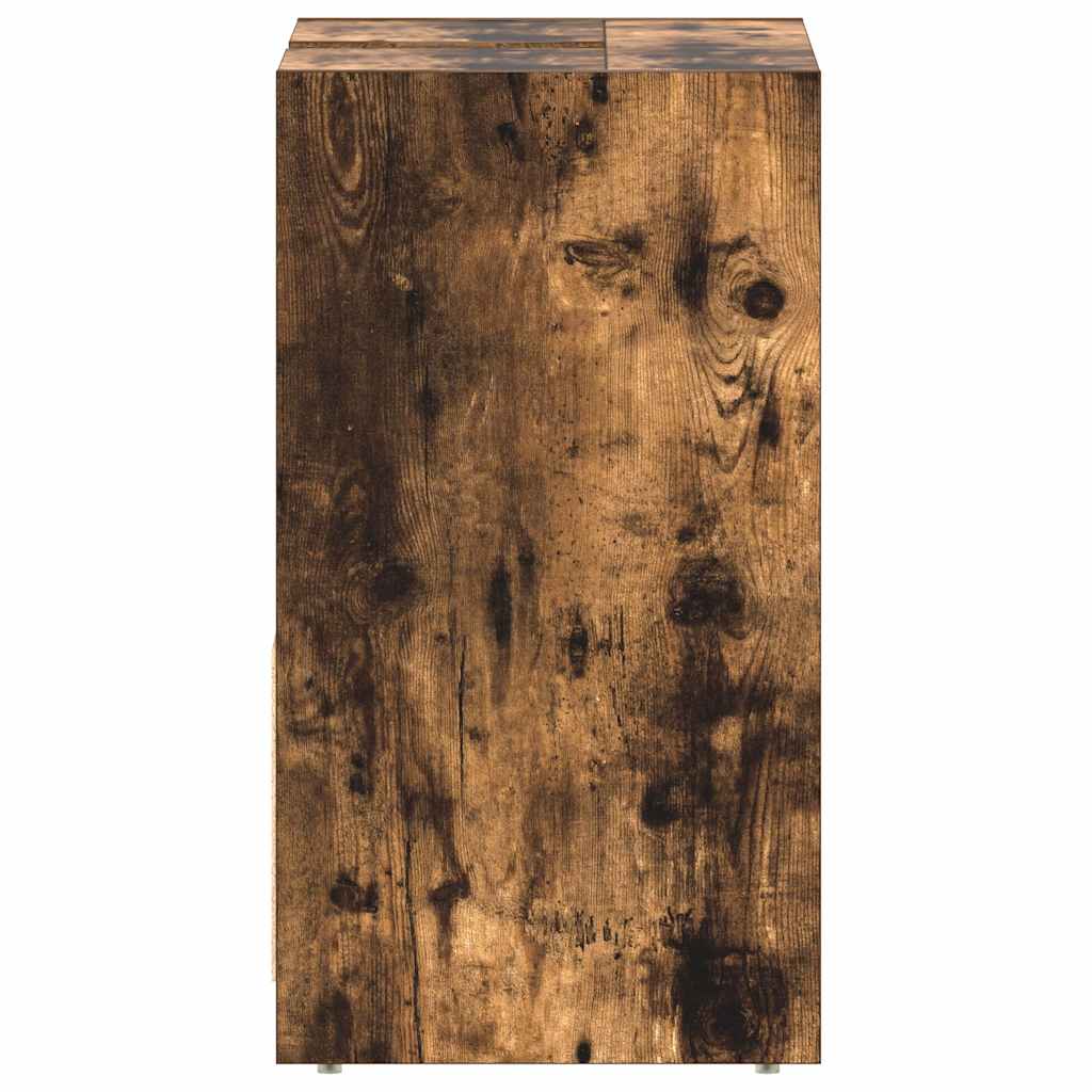 Bathroom cabinet smoked oak 60x33x61 cm made of wood material