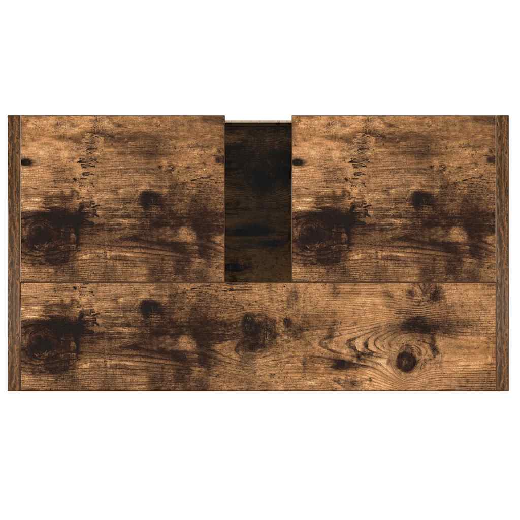 Bathroom cabinet smoked oak 60x33x61 cm made of wood material