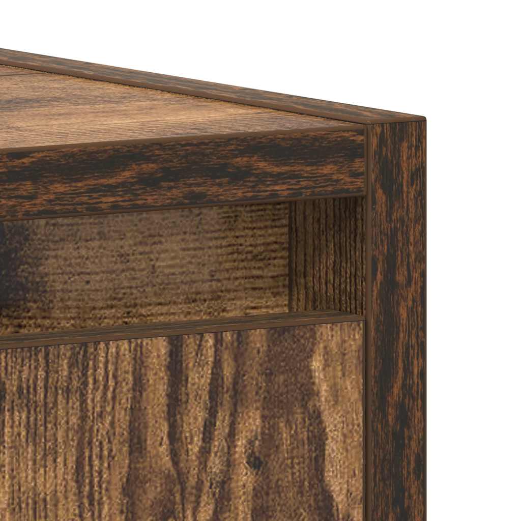 Bathroom cabinet smoked oak 60x33x61 cm made of wood material
