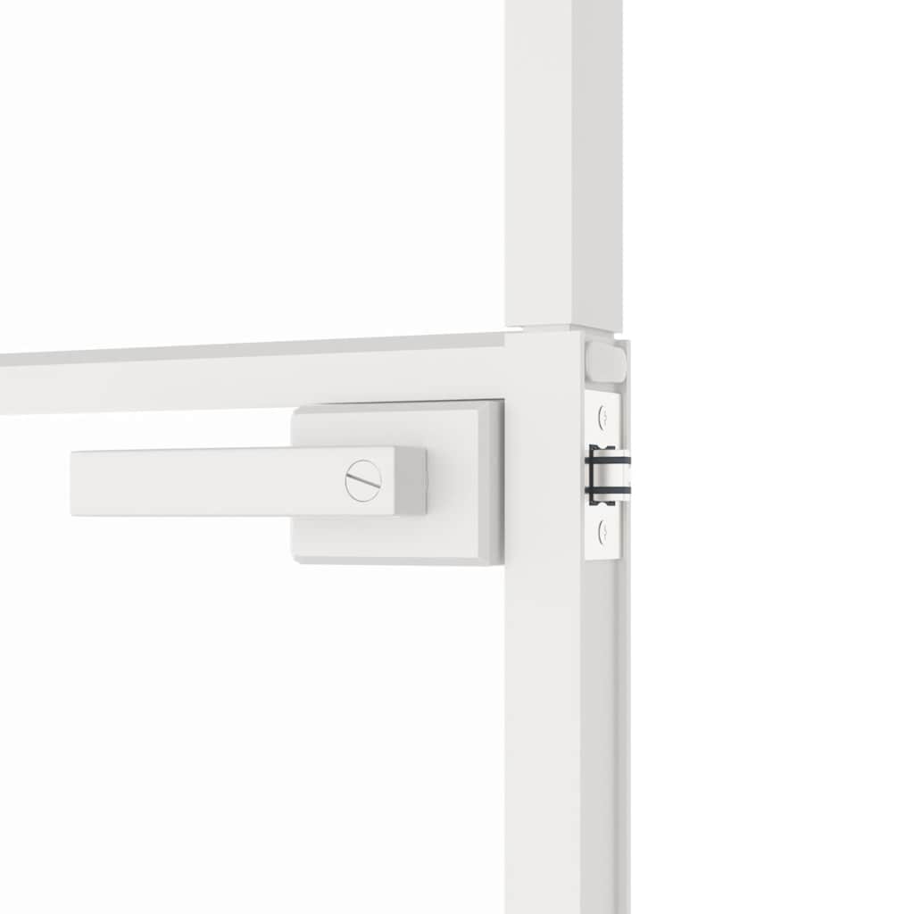 Innentür Weiß 93x201,5 cm Hartglas & Aluminium Schlank