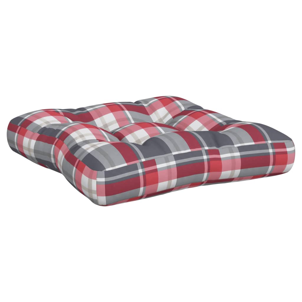 Palette cushion 2-piece red checkered fabric