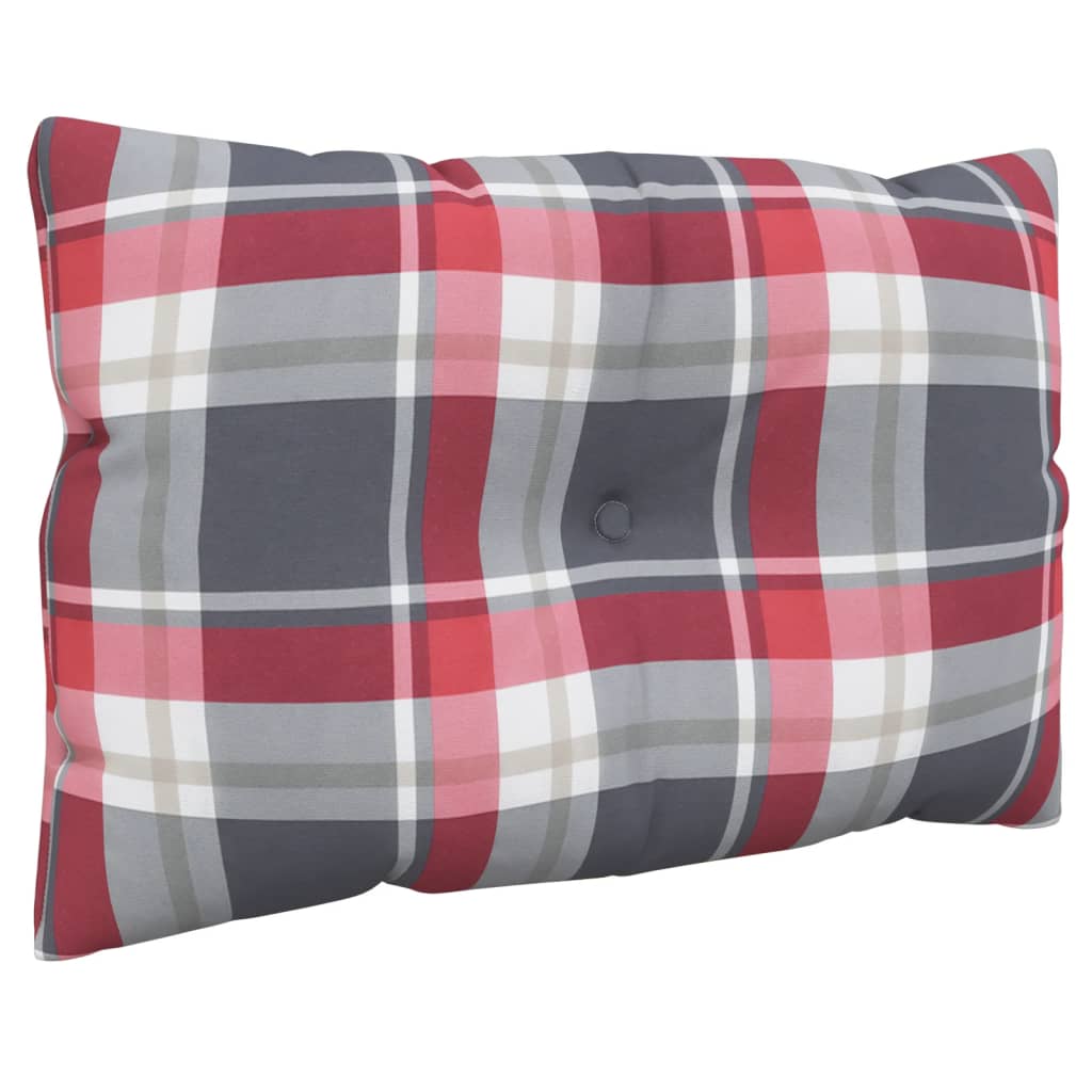 Palette cushion 2-piece red checkered fabric