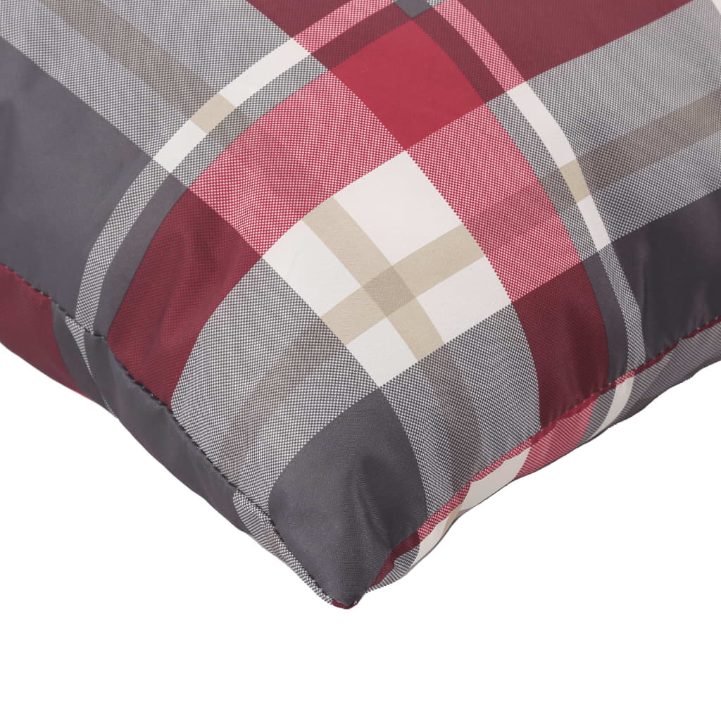 Palette cushion 2-piece red checkered fabric