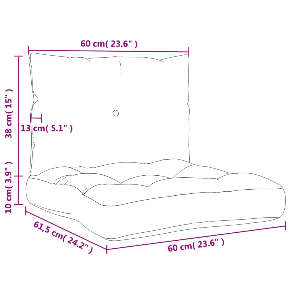 Palette cushion 2-piece red checkered fabric