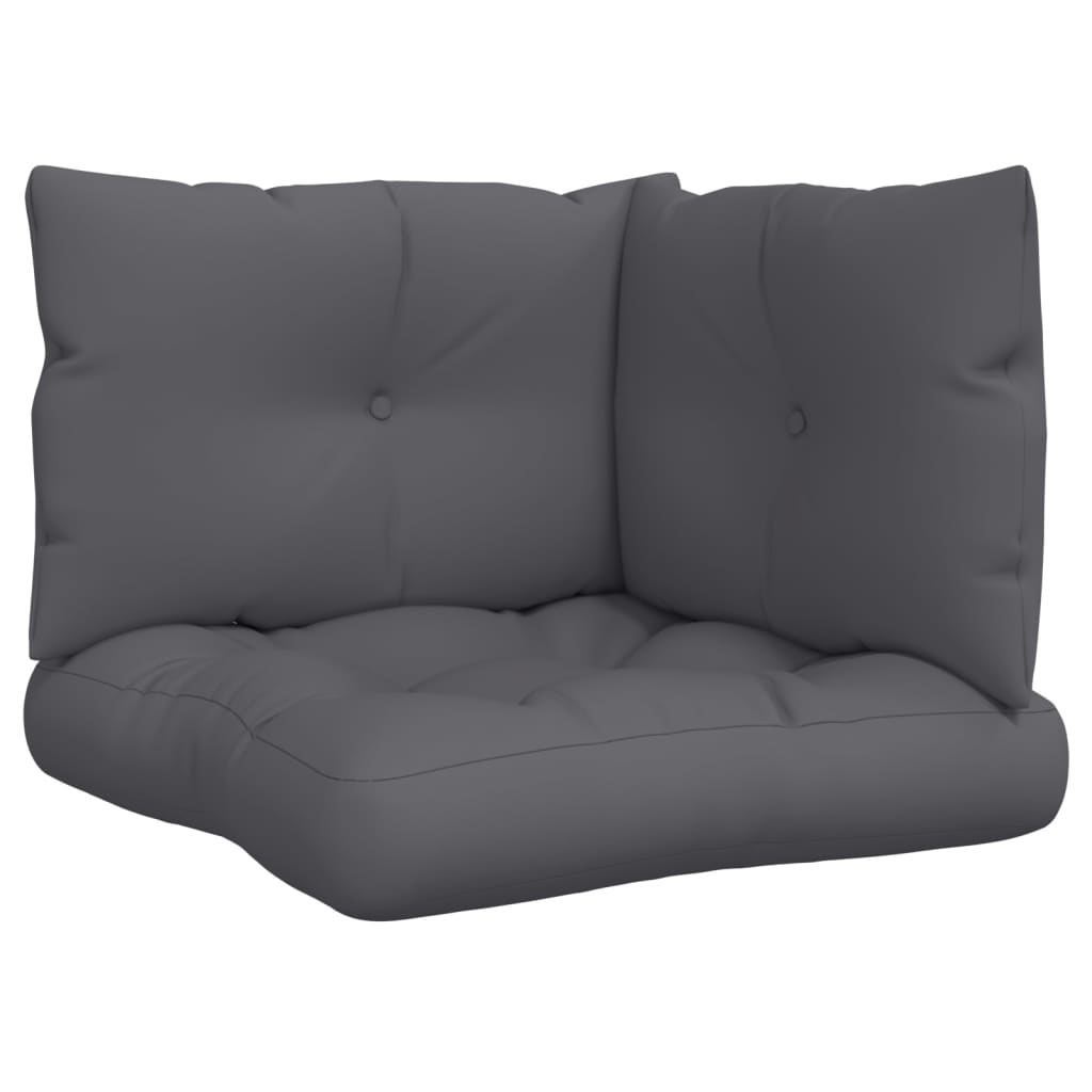 pallet cushion 3-piece anthracite fabric